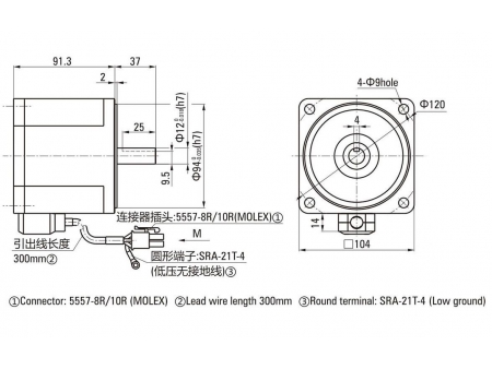 DC Getriebemotor Rundwellentyp (bürstenlos)