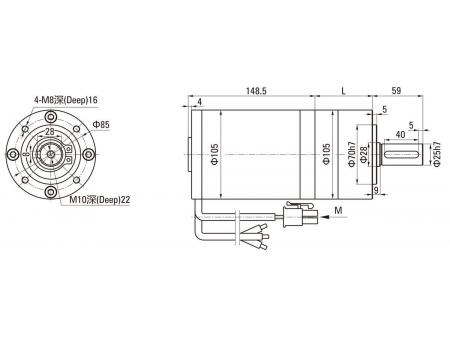 105mm 350W/550W/750W  DC Planetengetriebemotor/ Planetengetriebe (bürstenlos)