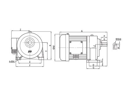 AC Dreiphasen Getriebemotor (klein)