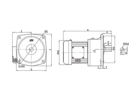 AC Dreiphasen Getriebemotor (klein)