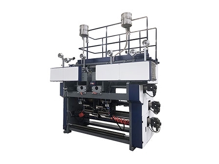 Blockbodenbeutelmaschine Maschine für Papierbeutel mit Haftklebeverschluss und Kordel- oder Flachhenkeln (Automatik)