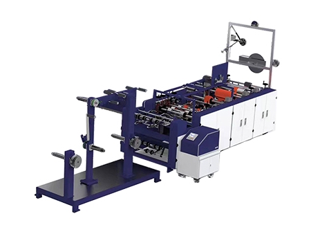 Blockbodenbeutelmaschine Maschine für Papierbeutel mit stehenden Flachhenkeln