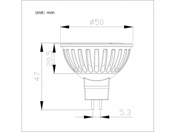 Dimmbarer MR16 LED-Strahler 3x1w