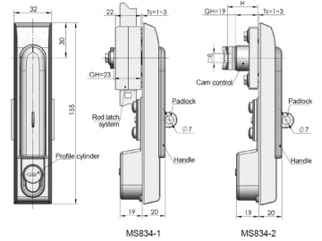 MS834 Schwenkhebelverschluss