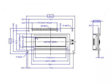 LCD-Anzeigemodul, 122x32, COB