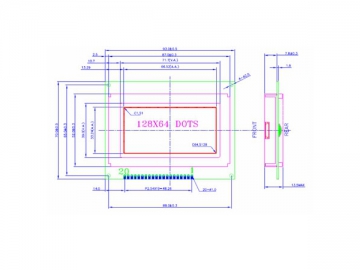 LCD-Grafikdisplay, 128x64, COB