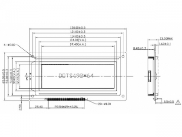 LCD-Grafikmodul, 192x64, COB