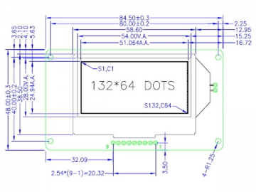 LCD-Anzeigemodul, 132x64, COG