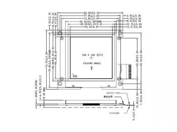 LCD-Modul, 160x160, COG