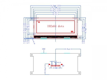 LCD-Grafikdisplay, 192x64, COG