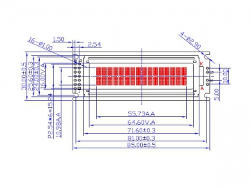 16x2 LCD-Textdisplay