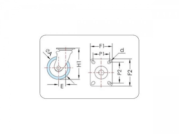 JE-100 Geräuscharme Gummi/Thermoplast Lenkrolle