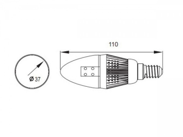 E14 LED-Kerzenlampe mit goldenem Lampensockel