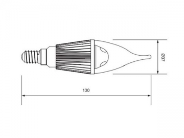 E14 LED-Kerzenlampe mit goldenem Lampensockel