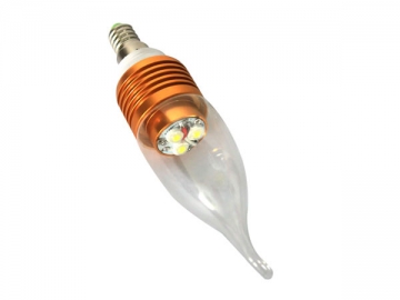 E14 LED-Kerzenlampe mit goldenem Lampensockel