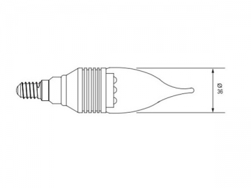 E14 LED-Kerzenlampe mit goldenem Lampensockel