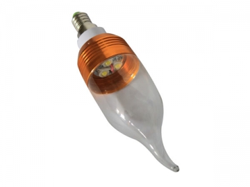 E14 LED-Kerzenlampe mit goldenem Lampensockel