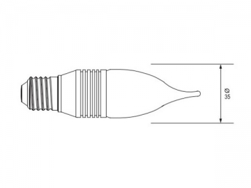 E14 LED-Kerzenlampe mit goldenem Lampensockel