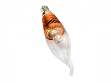 E14 LED-Kerzenlampe mit goldenem Lampensockel