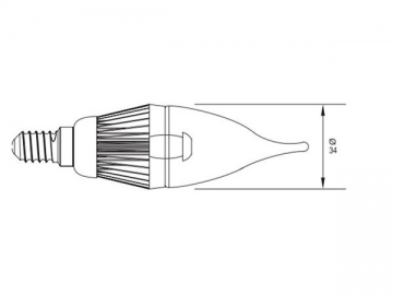 E14 LED-Kerzenlampe mit goldenem Lampensockel