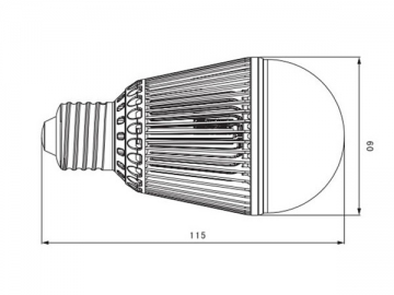 LED-Birne mit Kühlrippe