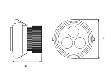 3W LED-Deckeneinbauleute