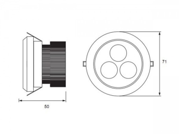 3W LED-Deckeneinbauleute