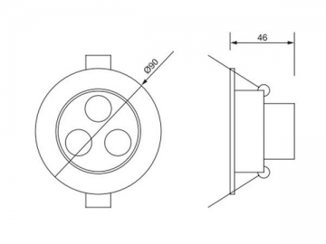 3W LED-Deckeneinbauleute