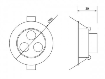 3W LED-Deckeneinbauleute