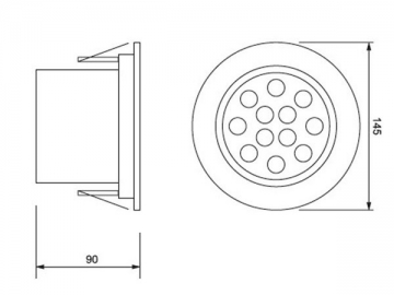 LED-Strahler mit transparenter Abdeckung