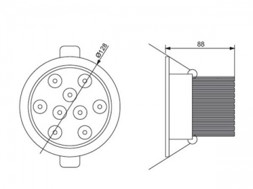 LED-Strahler mit transparenter Abdeckung