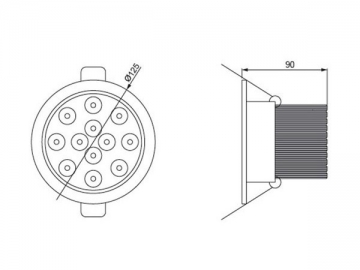 LED-Strahler mit transparenter Abdeckung