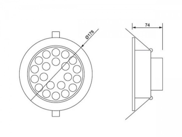 LED-Strahler mit transparenter Abdeckung