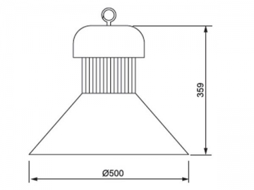 Integrierte LED-Hallenleuchte mit Lampenschirm