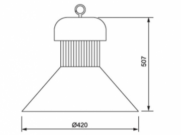 Integrierte LED-Hallenleuchte mit Lampenschirm