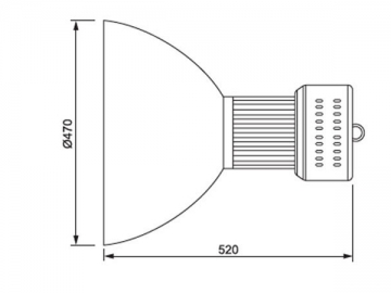 Integrierte LED-Hallenleuchte mit Lampenschirm