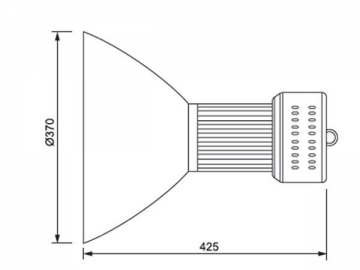 Integrierte LED-Hallenleuchte mit Lampenschirm