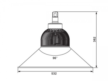 Aluminium-LED-Hallenleuchte mit Kühlrippe