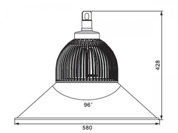 Aluminium-LED-Hallenleuchte mit Kühlrippe