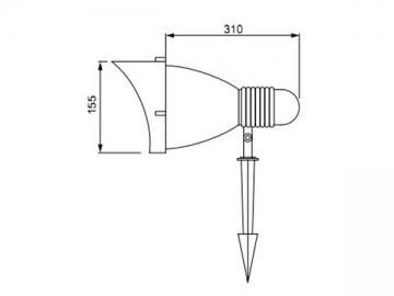 An Mast montierte LED-Rasenlampe